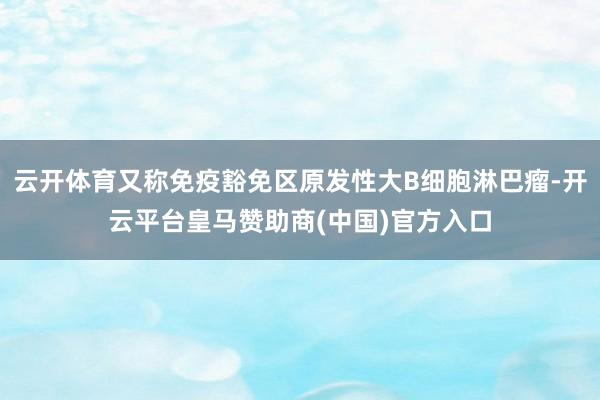 云开体育又称免疫豁免区原发性大B细胞淋巴瘤-开云平台皇马赞助商(中国)官方入口